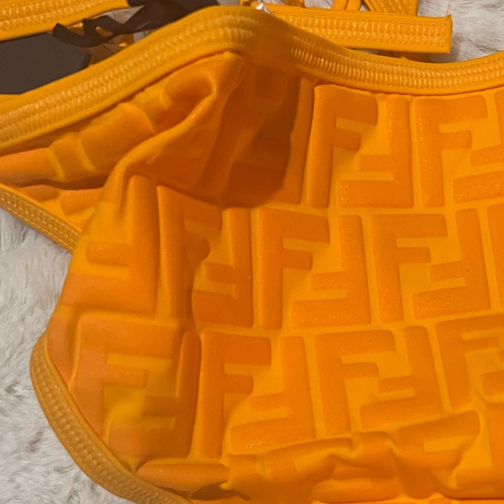 New Fendi FF embossed monogram forever Fendi Orange Triangle Bikini Set - Picture 7 of 11